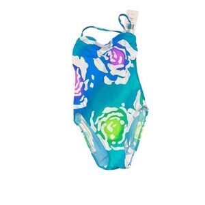 NEW WITH TAGS WOMEN Cazimi one piece swimsuit floral abstract print Deadstock si